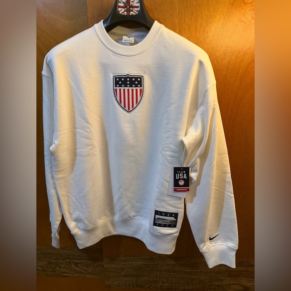 Nike White USA Shield Crewneck Sweatshirt